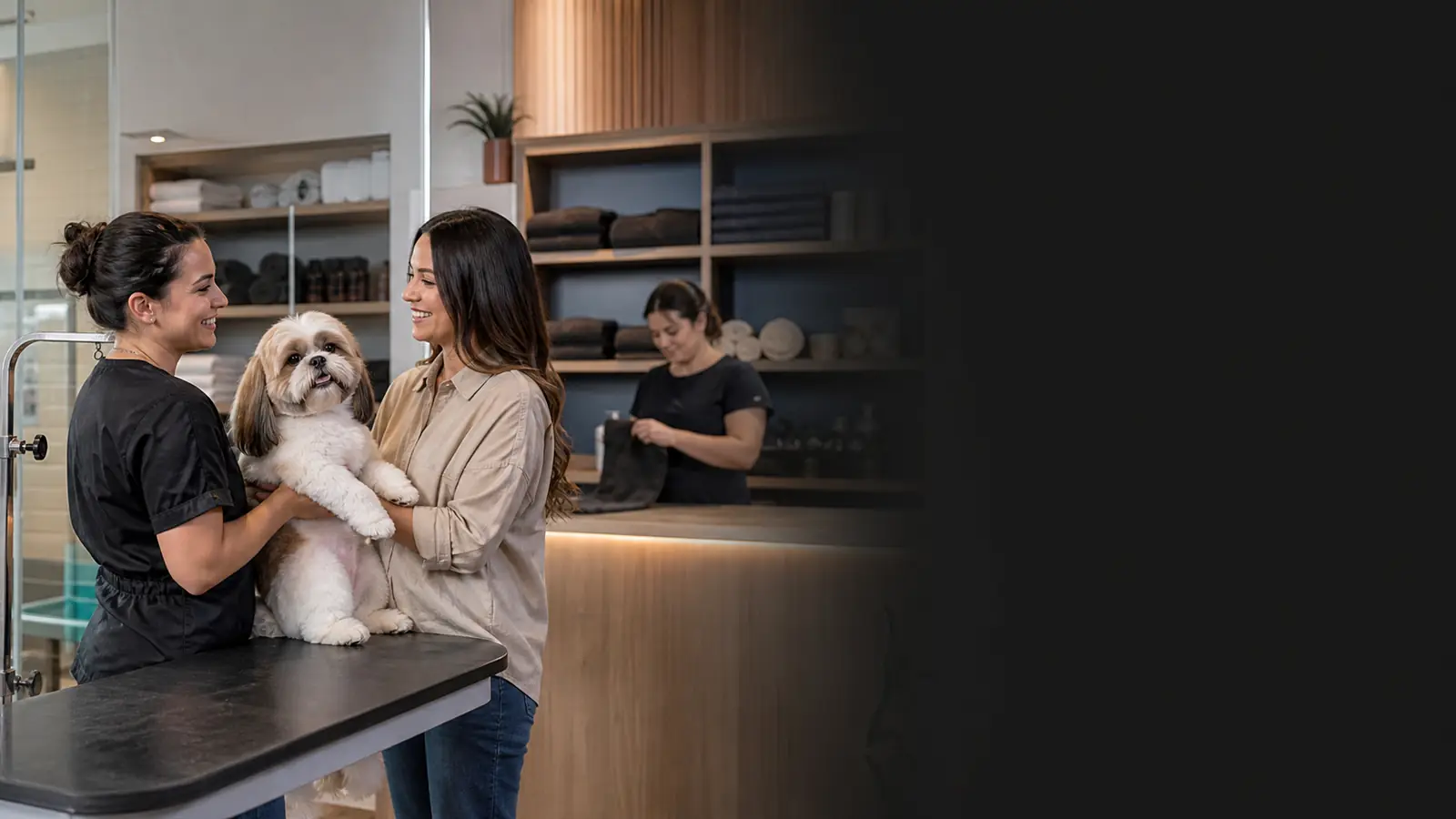 Serviços de banho e tosa conectados ao varejo de uma empresa pet