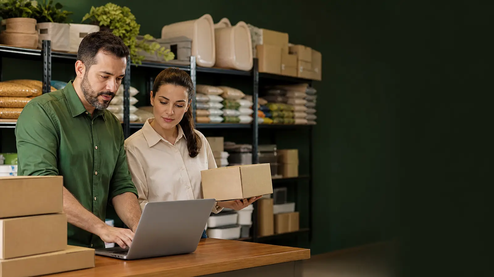 Equipe comparando fornecedores e dados de compras de uma operação pet